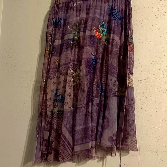 NWT Johnny Was Embroidered Purple Sleeveless Dress Mesh. - Picture 7 of 9